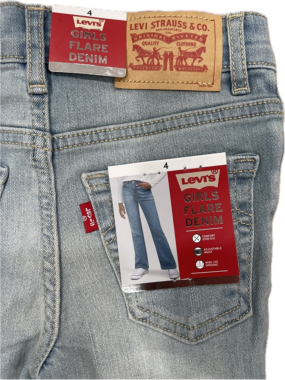NWT Levi's 726 High Rise Flare Girls Jeans - Picture 9 of 9